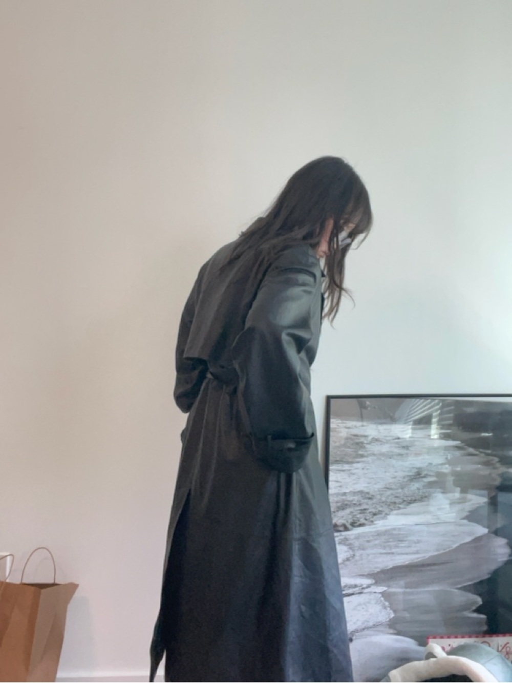 Jason Wu Black Sheep Leather-Trim Jacket